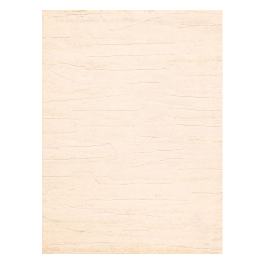 ECARPETGALLERY Hand-knotted Tangier Cream Wool Rug - 6'4 x 8'9