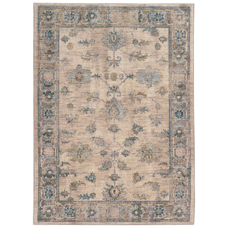 Style Haven Strete Faded Traditional Ivory/ Blue Rug - 3'10" x 5'5" - Cream/Blue - Runner/Rectangle