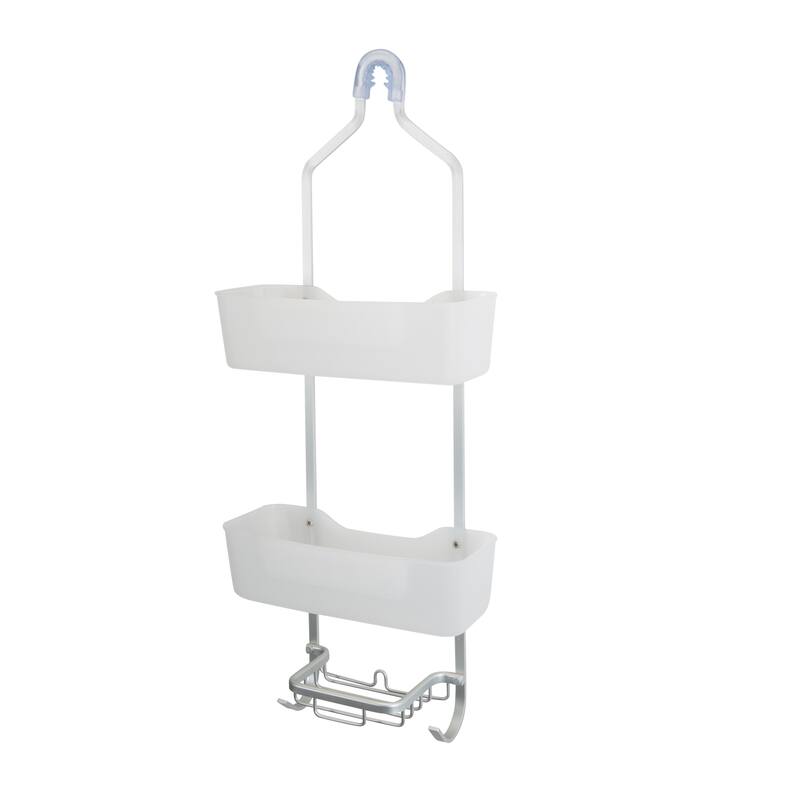 Bath Bliss Aluminum Shower Caddy in Grey - 9.84"x 4.33"x 25" - White