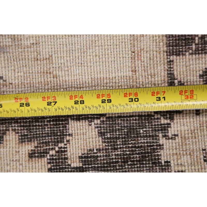 Vegetable Dye Peshawar Chobi Oriental Floral Runner Rug Wool Handmade - 3'2" x 9'7"