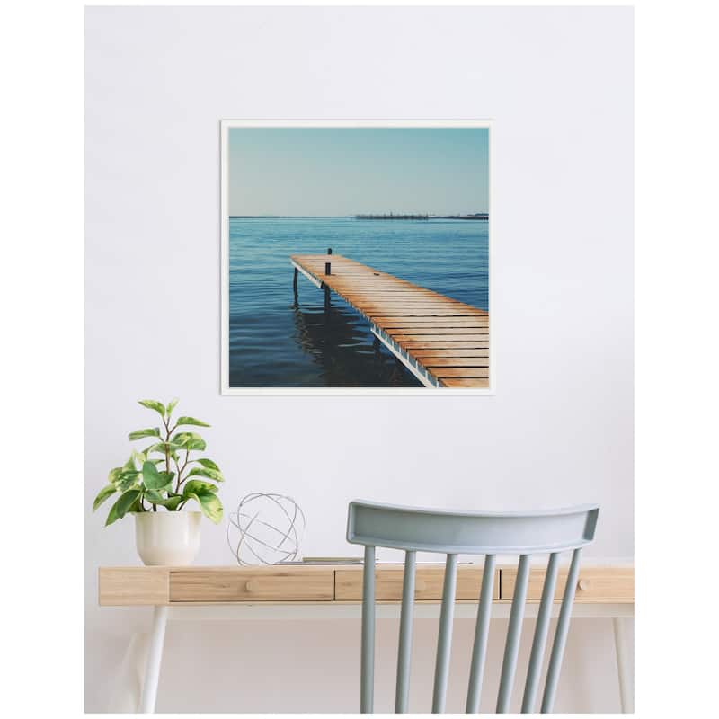 Kate and Laurel Etang de Thau by Laura Evans Framed Canvas Wall Art Print