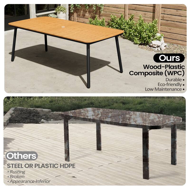 Outdoor 7/9-Piece Patio Dining Set Aluminum Dining Table and Folding Chairs