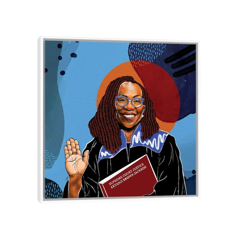 iCanvas "Supreme Court Justice Ketanji Brown Jackson" by Domonique Brown Framed Canvas Print - White - 26x26