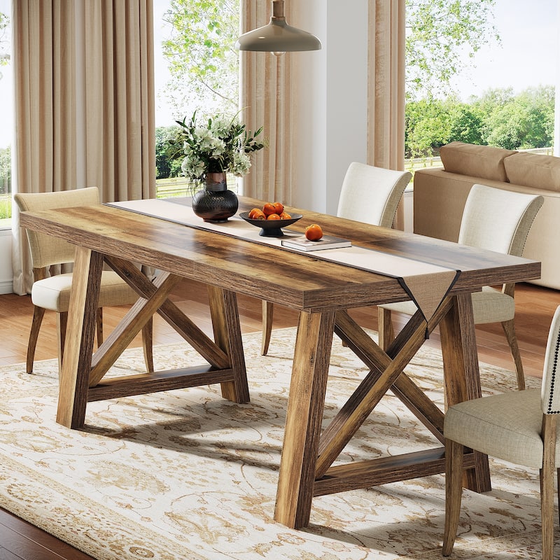 63 Inch Brown Dining Table for Kitchen / Dining Room / Living Room - 62.99" L x 31.5" W x 30.71" H - Brown