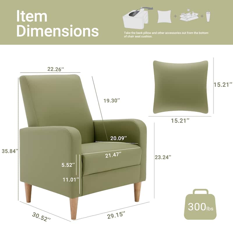 Fabric/Leather Modern Accent Chairs with Lounge Seat