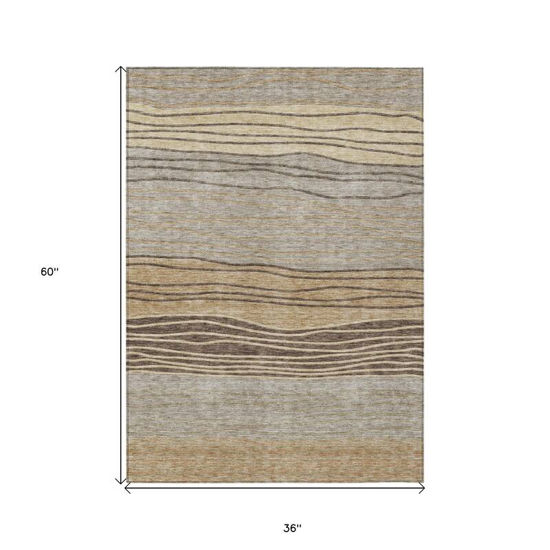 HomeRoots Striped Transitional Rectangle Outdoor Rug