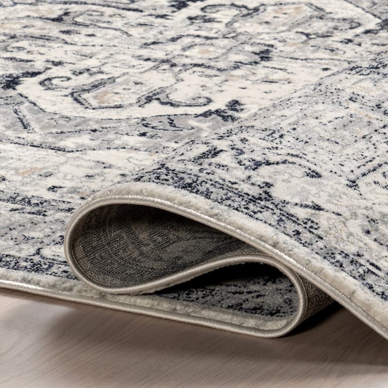 Nuloom Oliveira Floral Medallion Fringe Area Rug