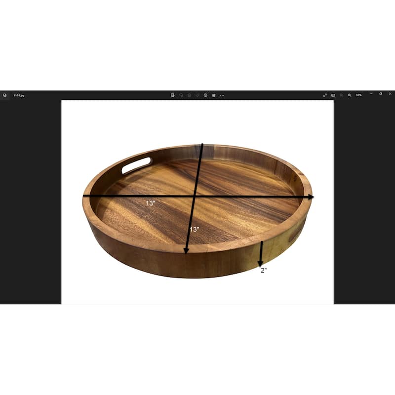 Round Serving Tray - 13" - Solid Bottom