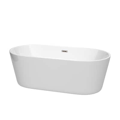 Wyndham Collection Carissa 67" Free Standing Acrylic Soaking Tub with