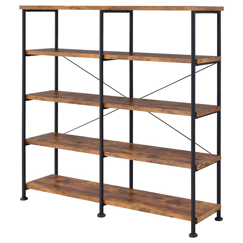 Analiese 63-inch 4-shelf Double Bookshelf - 60.00" x 14.25" x 63.00"