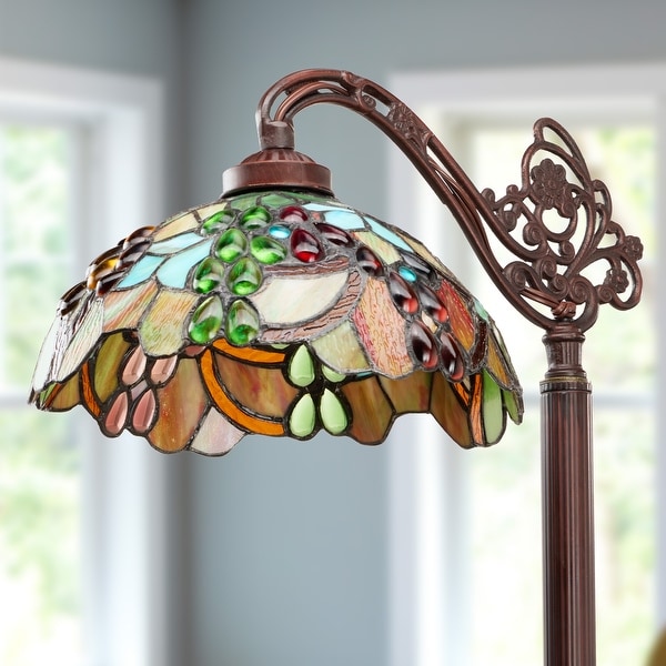 River of Goods Tiffany Style 52 Inch Width Stained Glass Halston LED Ceiling Fan, Blue : RIVER OF GOODS - Stained Glass Halston Double Lit