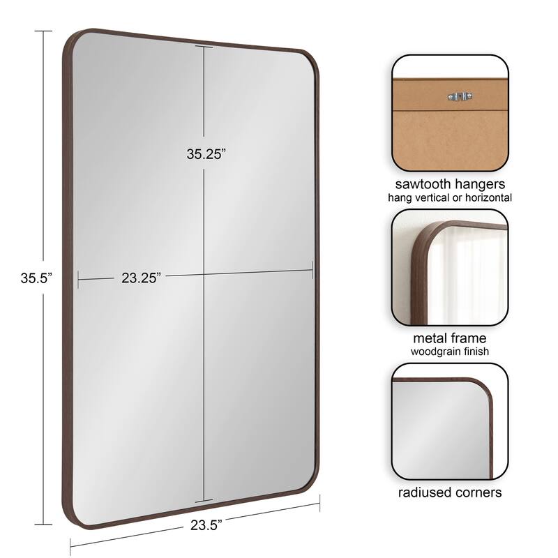 Kate and Laurel Zayda Radius Rectangle Framed Wall Mirror