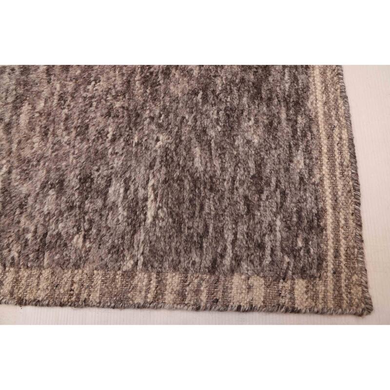 ECARPETGALLERY Hand-knotted Tangier Dark Grey Wool Rug - 8'3 x 9'9