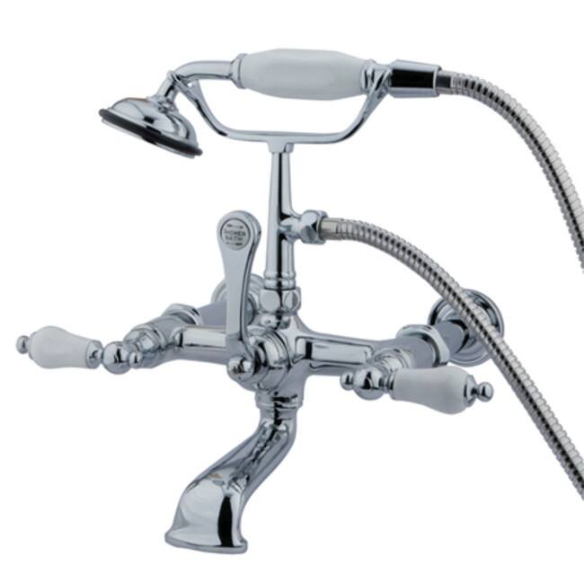 Kingston Brass Vintage Wall Mounted Clawfoot Tub Filler with Personal - Polished Chrome