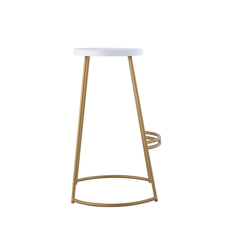 Trinity 28.75" Modern Designer Iron Curved Backless Bar Stool, by JONATHAN Y