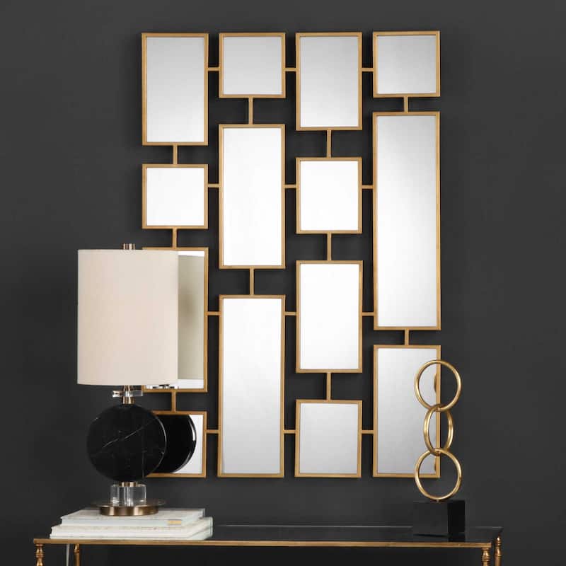 Uttermost Kennon 32" Wide Modern Urban Gold Collage Wall Mirror
