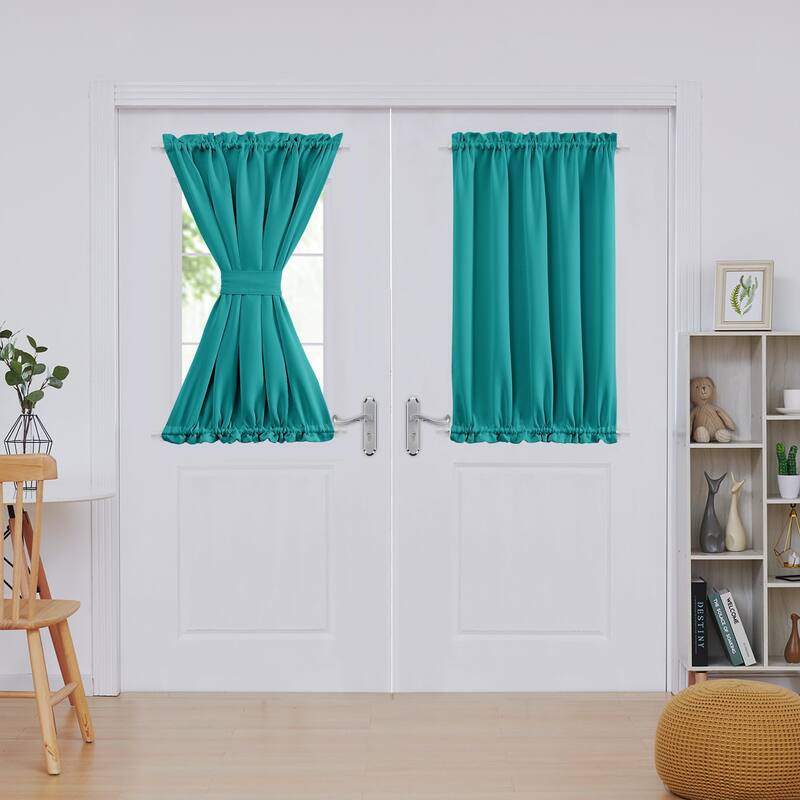 Deconovo French Door Curtain with Rod Pocket and Tieback 1 Panel