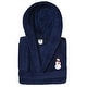 preview thumbnail 15 of 17, Sweet Kids 100% Polyester SUPER PLUSH Double Brushed Hooded Bathrobe - SNOWMAN Navy - L