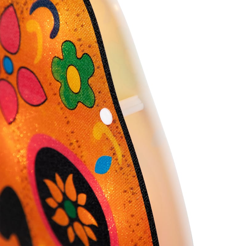 Lighted Sugar Skull Jack O' Lantern Day of the Dead Window Silhouette - 15"