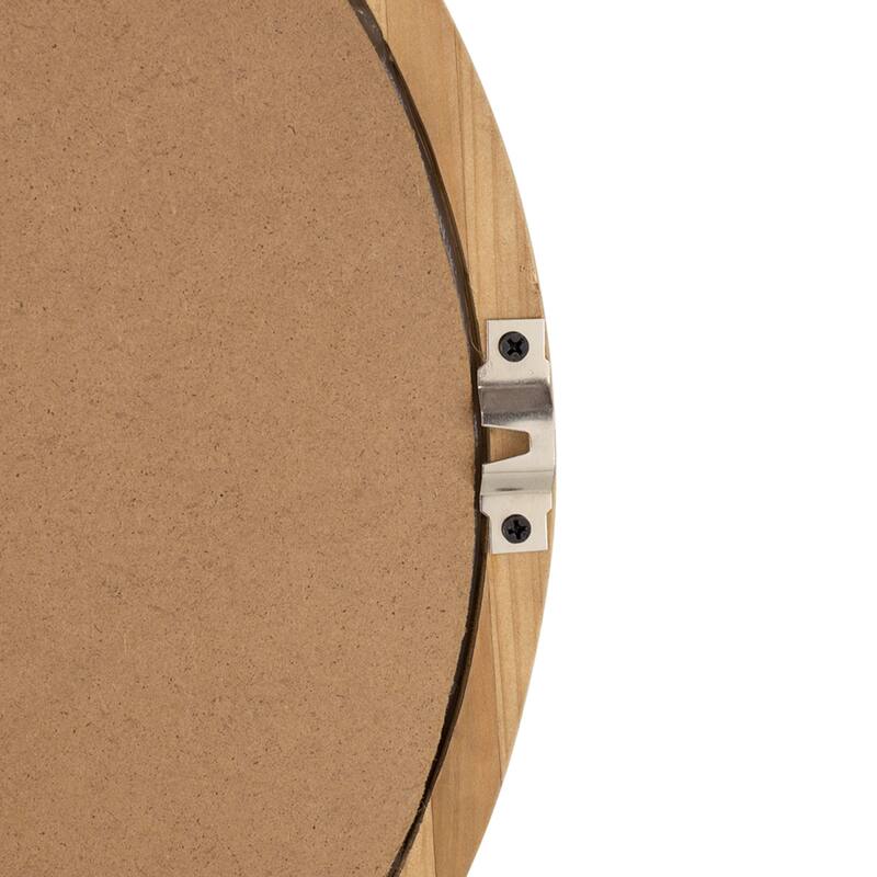 Rustic Style Wooden Oval Wall Mirror - 35.5"