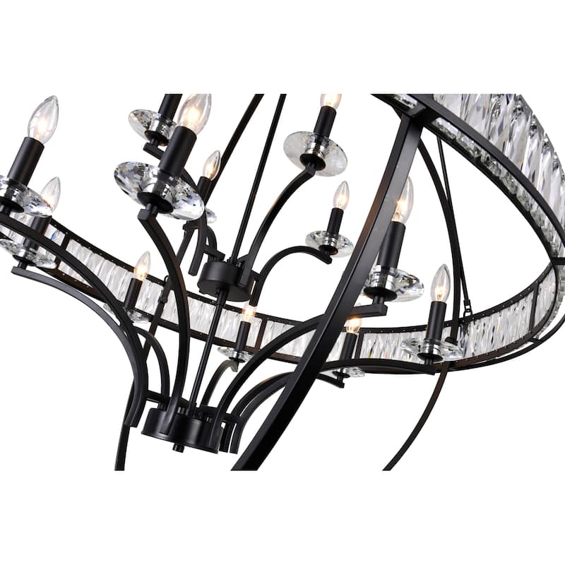 Arkansas 12 Light Chandelier With Black Finish