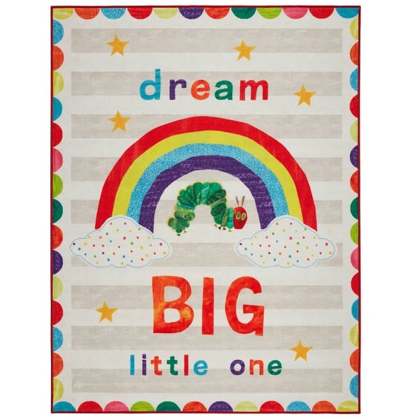 slide 2 of 10, Eric Carle Elementary Dream Big Machine Washable Kids Area Rug 35"x51"