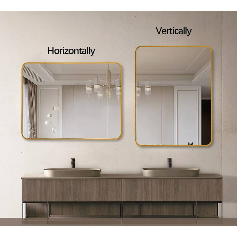 22x30 Inch Metal Framed Rectangular Bathrrom Mirror