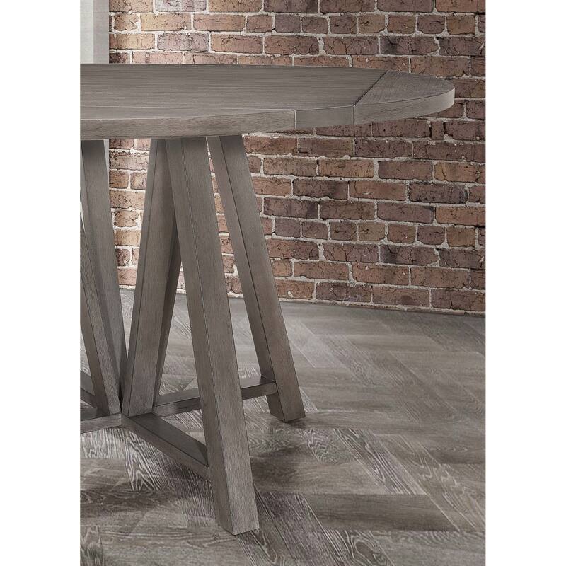 Athens Round 60-inch Drop Leaf Counter Dining Table Grey