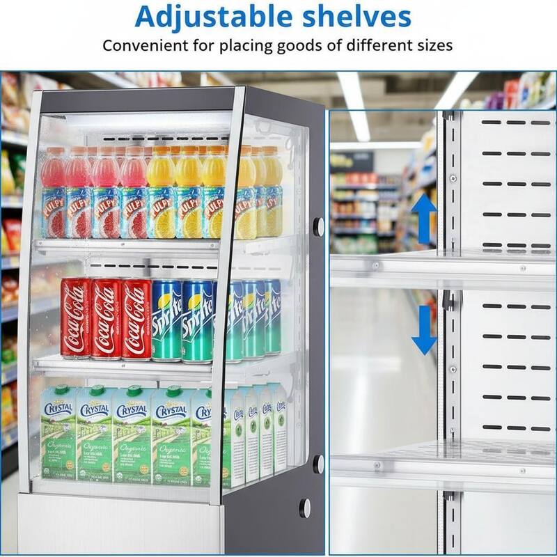 7.8 Cu.Ft Commercial Refrigerator Display Cabinet, with LED Lighting