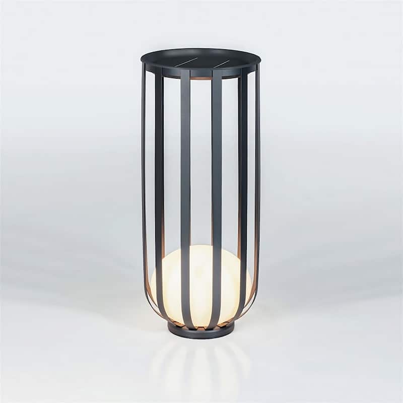 Waterproof Outdoor Floor Lamp, Outdoor Solar Power LED Plant Stand - BlackB