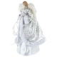 preview thumbnail 8 of 12, 18" Lighted Angel in a Dress Christmas Tree Topper - Warm White Lights