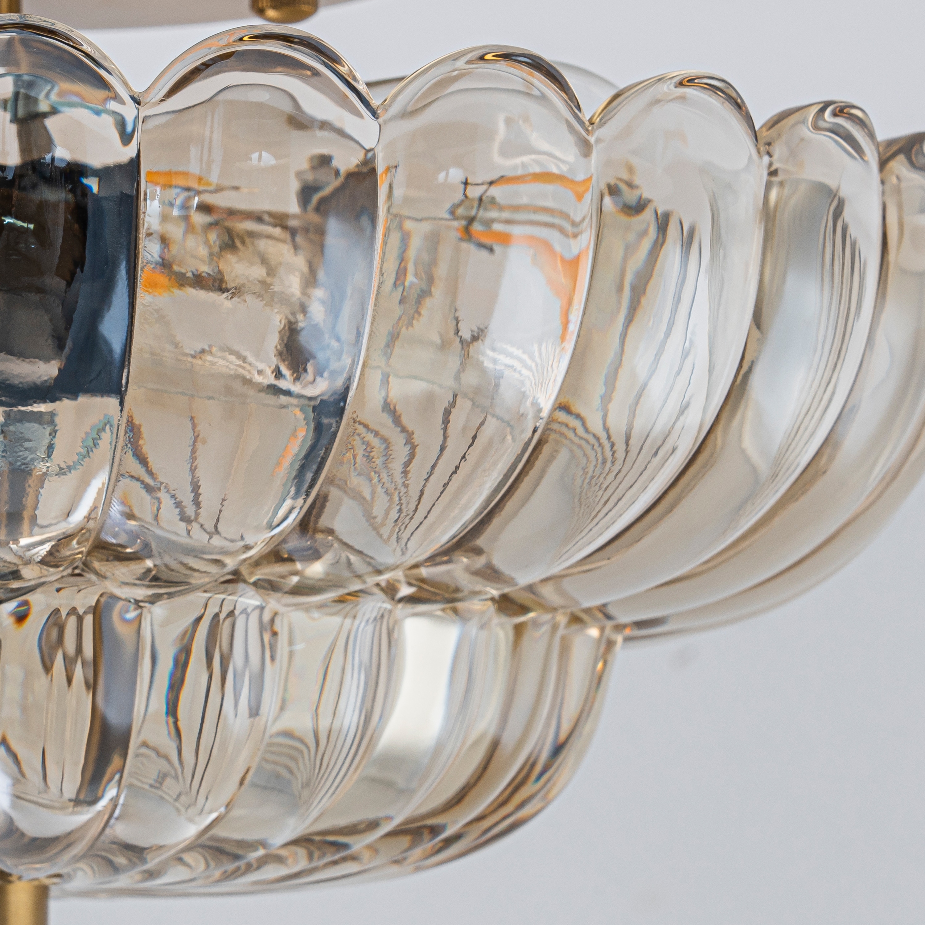 Starsky Modern 3-light Glass Semi Flush Mount Ceiling Light - On