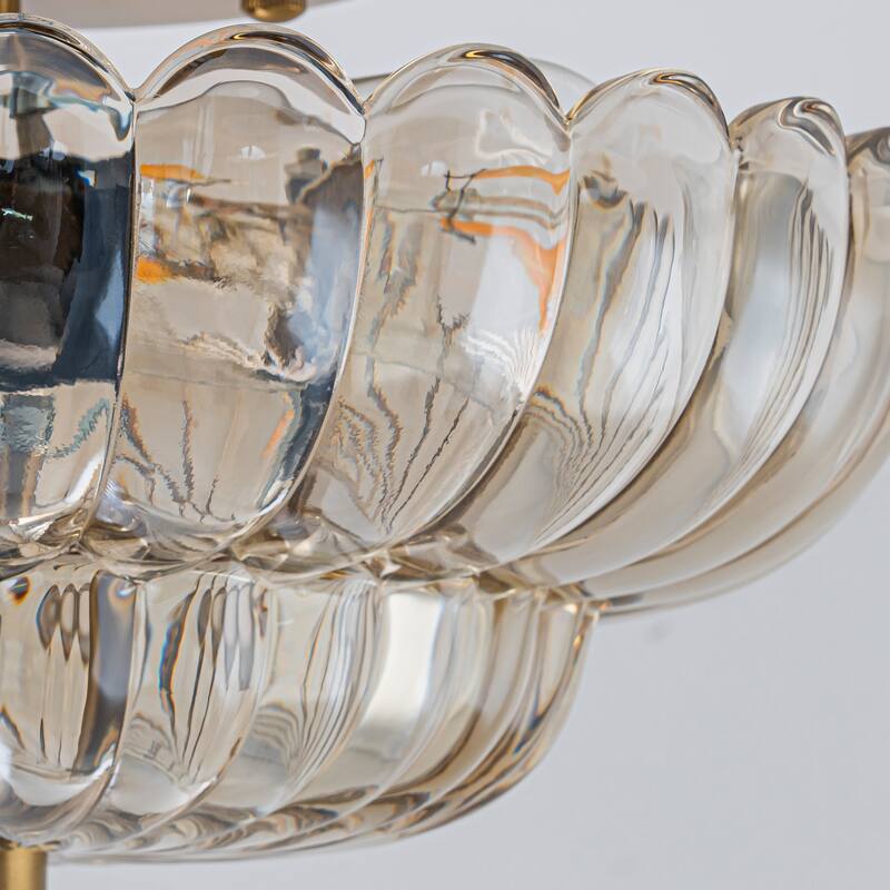Starsky Modern 3-light Glass Semi Flush Mount - N/A