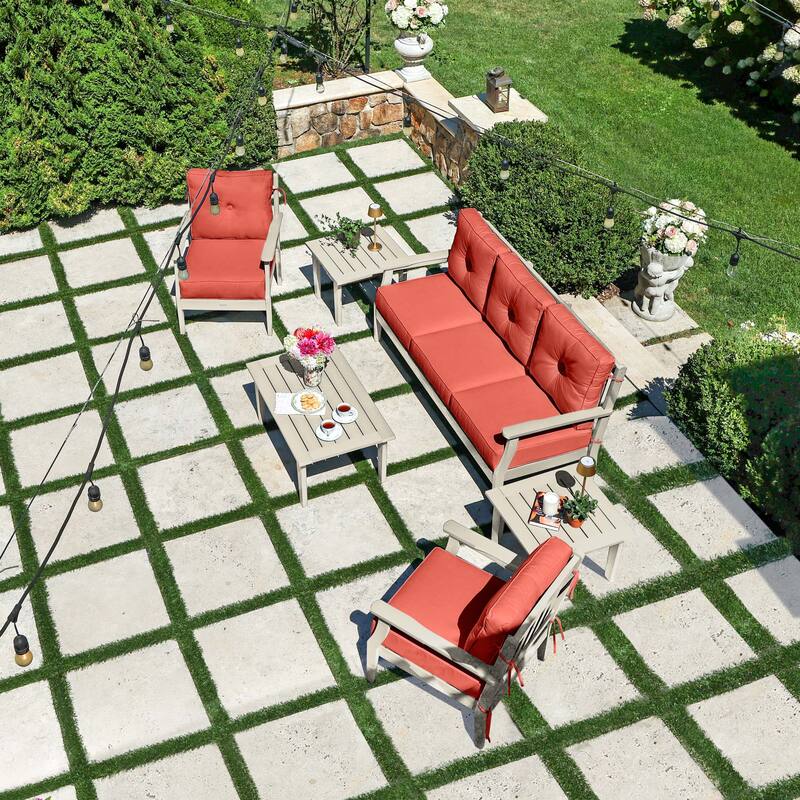 HIGHWOOD Lehigh 6-Piece Couch and Chair Deep Seating Set