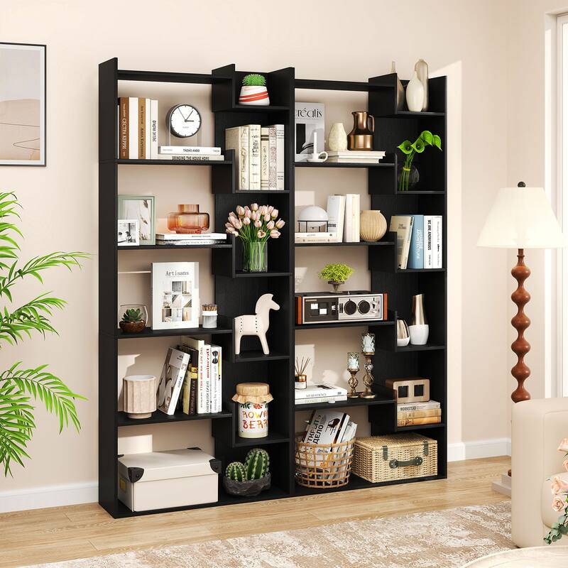 Costway 1/2 PCS 6-tier Bookshelf Tall Display Shelf with 11 Open - See Details