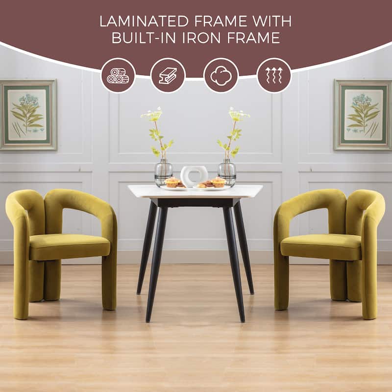 Olive 25.2" Accent Chair with Curved Backrest (Set of 2)