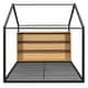 preview thumbnail 4 of 12, Full Size Metal Bed House Bed Frame with Shelves and Lights