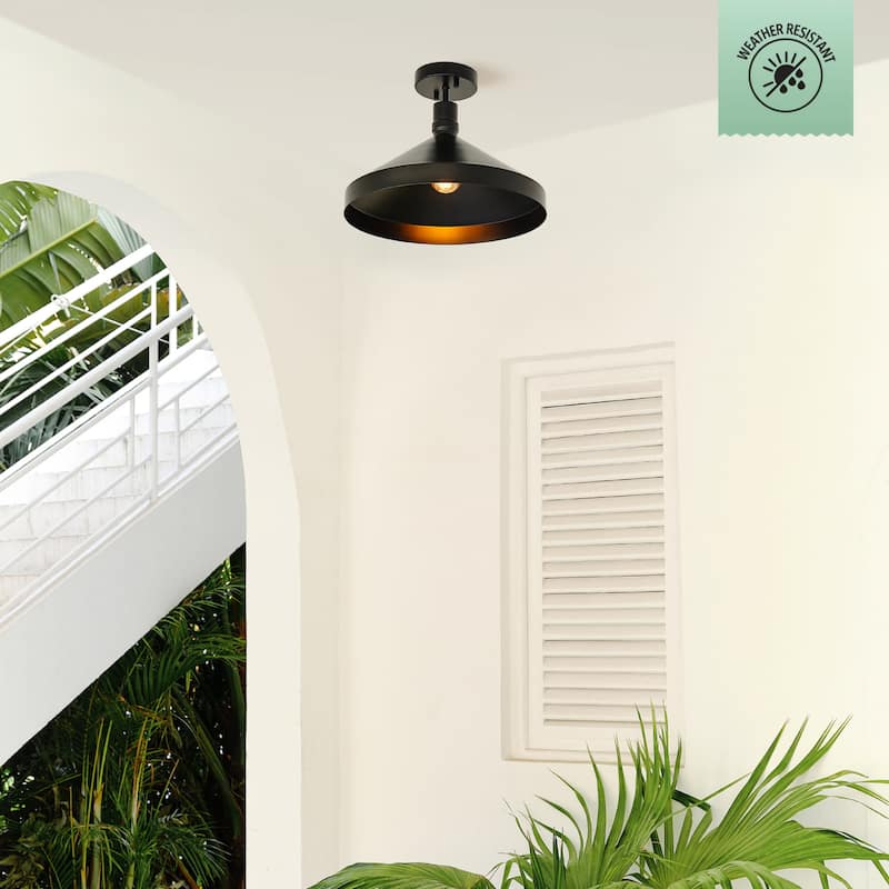 Globe Electric 91005231 Violet 15" Wide Semi-flush Outdoor Ceiling