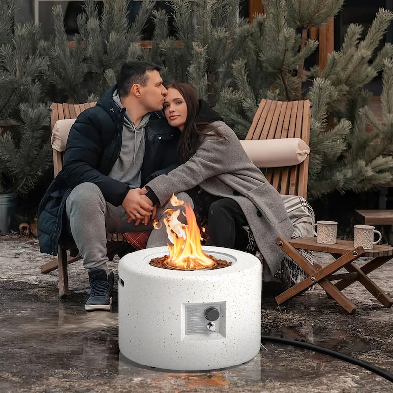 Gymax 40,000 BTU Outdoor Fire Pit Table Set w/ Tank Holder Stainless
