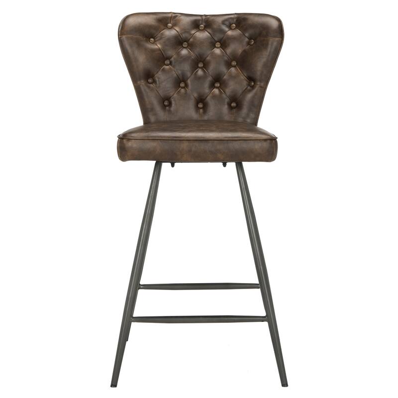 SAFAVIEH Catalina 37-inch Brown Counter Stool (Set of 2) - 16.9" x 21.7" x 37" - 17Wx22Dx37H