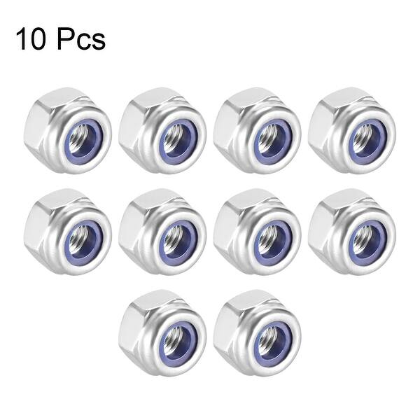 Plain Finish 100 Pcs 304 Stainless Steel M5 x 0.8mm Nylon Insert Hex Lock Nuts Plain Finish 100 Pcs 304 Stainless Steel M5 x 0.8mm Nylon Insert Hex Lock Nuts