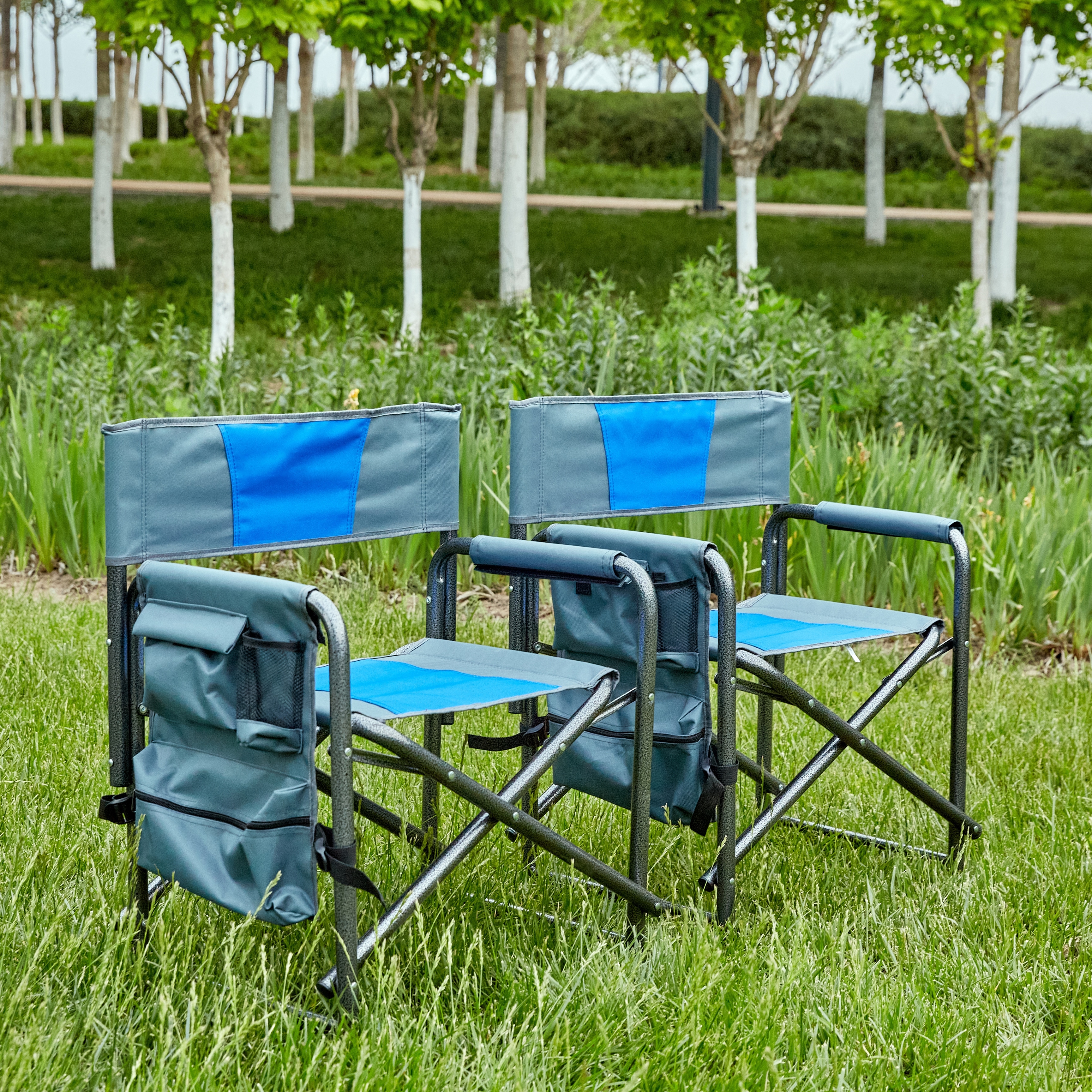 Oversized Padded Folding Outdoor Chairs Set with Storage Pockets Lightweight Steel Frame Ideal for Camping Picnics Bed Bath Beyond 40525536