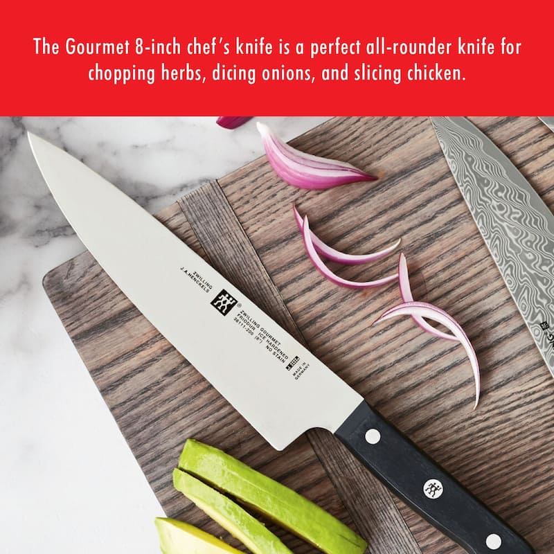 ZWILLING Gourmet 8-inch Chef Knife, Kitchen Knife, Made in Germany