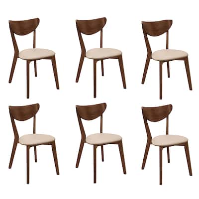 Markus Tan and Chestnut Open Back Dining Chairs (Set of 6)