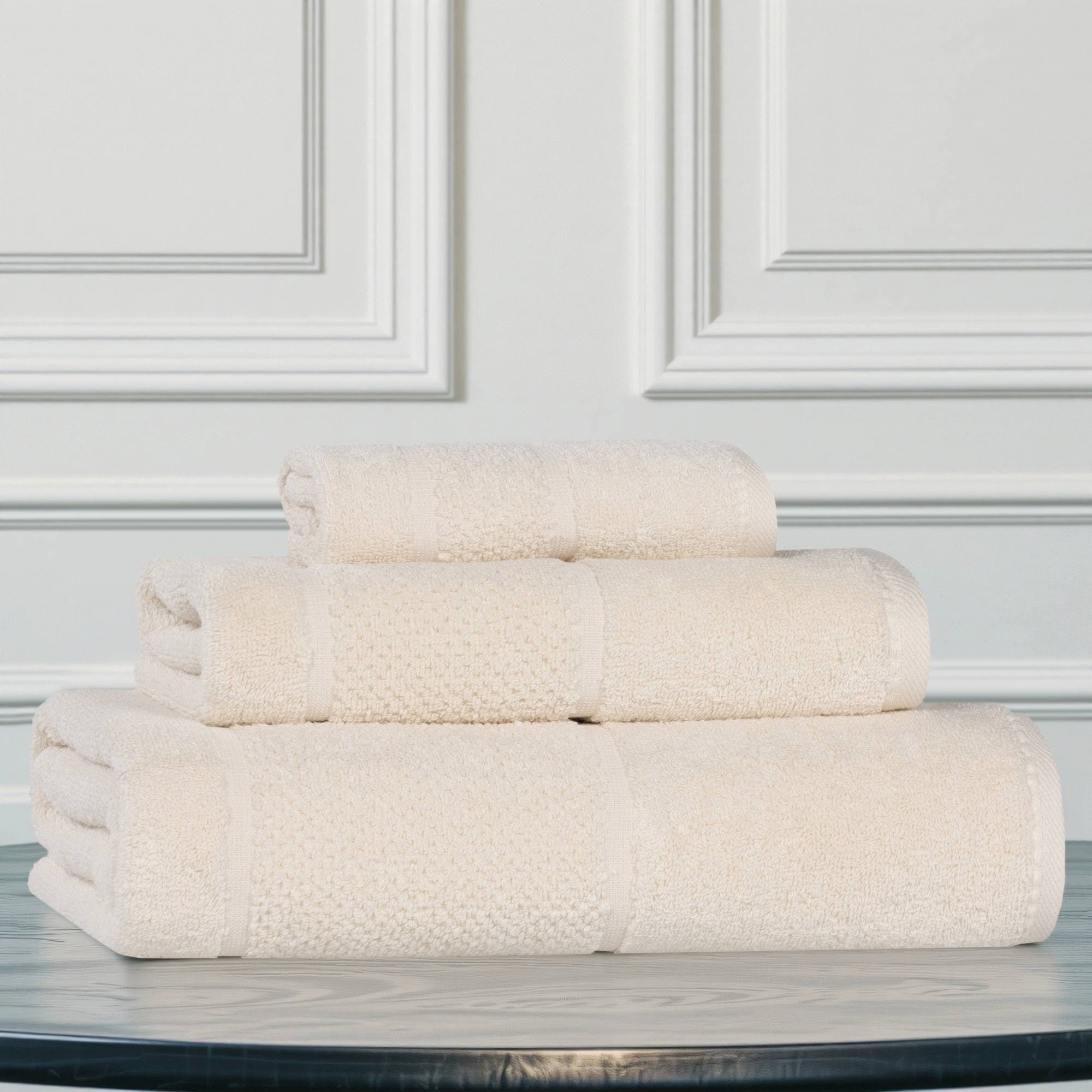 Superior Mile Smart Twist Viscose Cotton Blend 3 Piece Towel Set