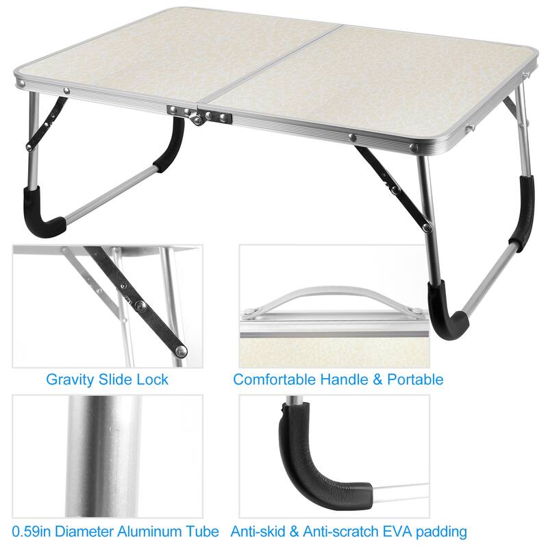 Adjustable Foldable Laptop Stand for Bed or Sofa Lightweight Desk with Rubber Handles