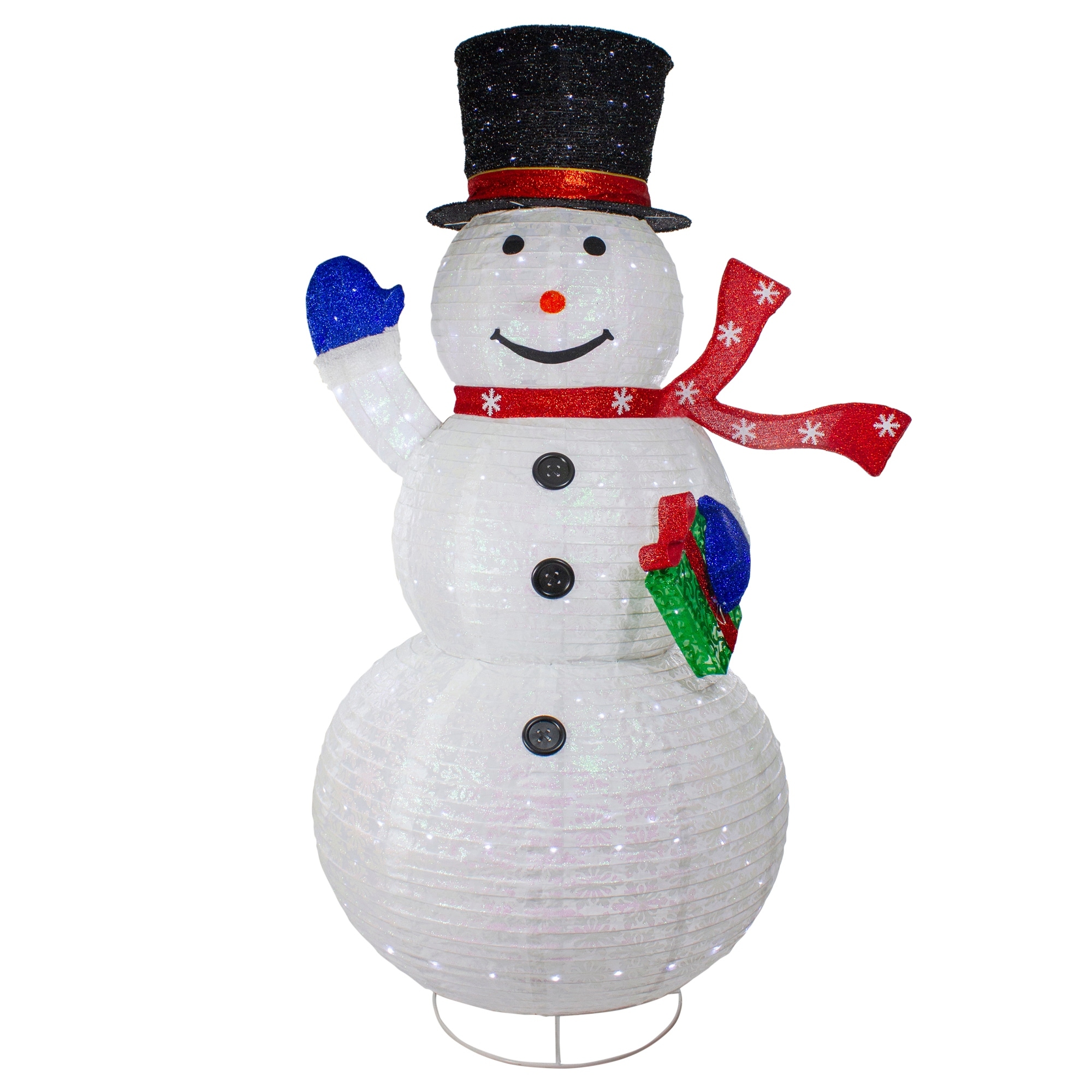 71" LED White Iridescent Twinkling Snowman Christmas Decoration