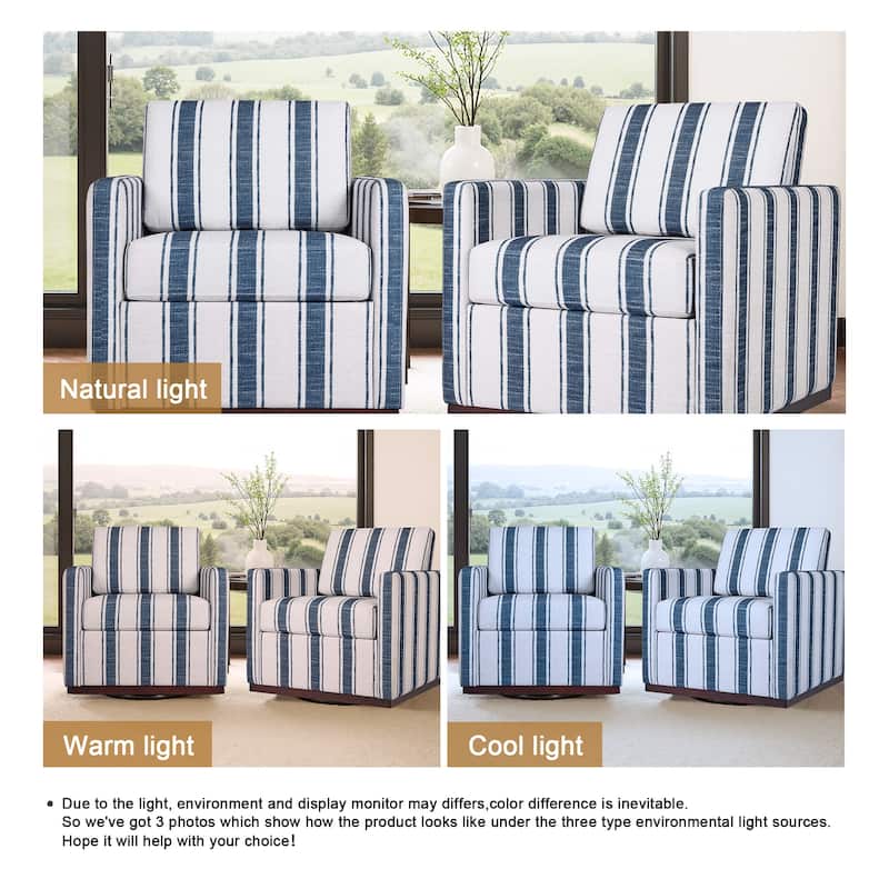 Set of 2 Modern Cozy Swivel Accent Chairs Upholstered Arm Chairs