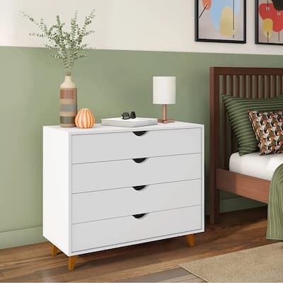 Minimalist 4-Drawer Dresser - Wooden Cabinet