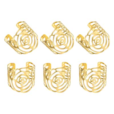 Napkin Rings Metal Hollow Rose Pattern Napkin Holder for Dinner